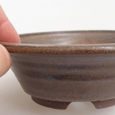 Ceramiczna miska bonsai 12 x 12 x 4 cm, kolor brązowy - 2