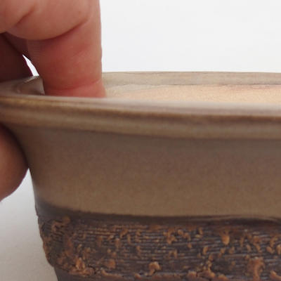 Ceramiczna miska bonsai 12 x 9 x 5 cm, kolor brązowy - 2