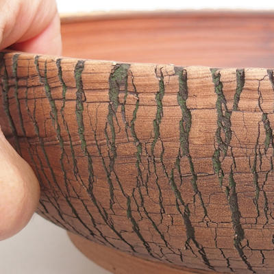 Ceramiczna miska bonsai 26 x 26 x 8 cm, kolor brązowo-zielony - 2