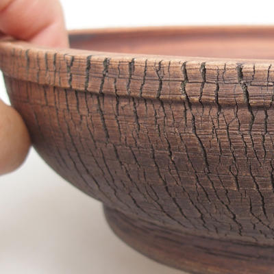 Ceramiczna miska bonsai 23,5 x 23,5 x 6,5 cm, kolor brązowy - 2