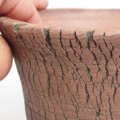 Ceramiczna miska bonsai 14 x 14 x 14 cm, kolor brązowo-zielony - 2