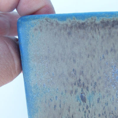 Ceramiczna miska bonsai 8 x 8 x 10 cm brązowo-niebieski kolor - 2