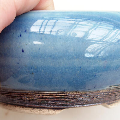 Ceramiczna miska bonsai 13 x 13 x 6 cm, kolor niebieski - 2