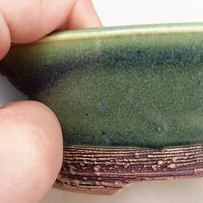 Ceramiczna miska bonsai 14,5 x 14,5 x 6 cm, kolor zielony - 2