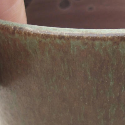 Ceramiczna miska bonsai 9 x 9 x 8,5 cm, kolor zielony - 2