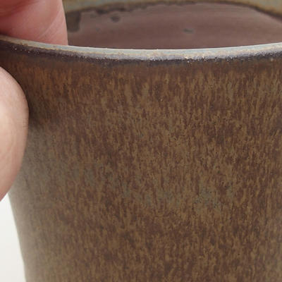 Ceramiczna miska bonsai 9,5 x 9,5 x 8,5 cm, kolor brązowy - 2