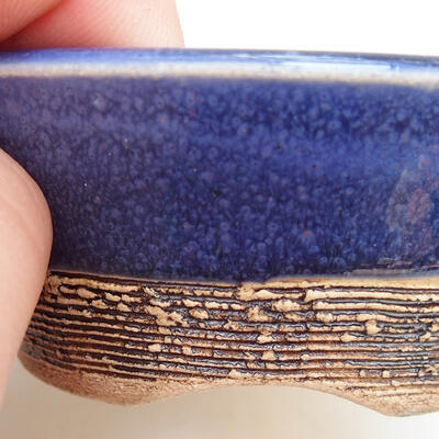 Ceramiczna miska bonsai 8 x 8 x 3,5 cm, kolor niebieski - 2