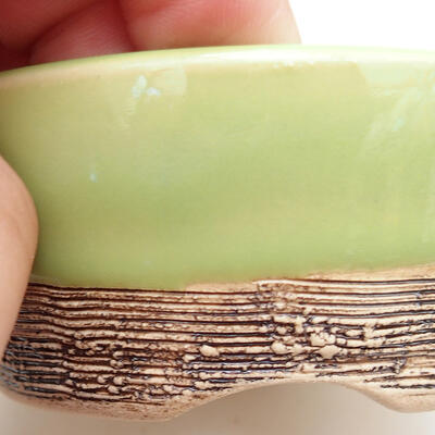 Ceramiczna miska bonsai 8,5 x 8,5 x 3,5 cm, kolor zielony - 2