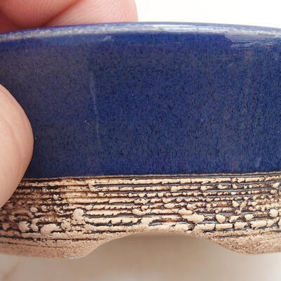 Ceramiczna miska bonsai 9 x 9 x 3,5 cm, kolor niebieski - 2