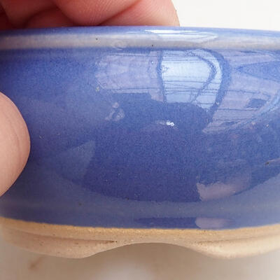 Ceramiczna miska bonsai 8,5 x 8,5 x 4 cm, kolor niebieski - 2