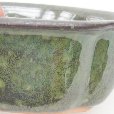 Ceramiczna miska bonsai 13,5 x 11,5 x 6 cm, kolor zielony - 2
