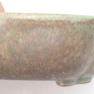 Ceramiczna miska bonsai 10,5 x 8 x 3,5 cm, kolor brązowo-zielony - 2