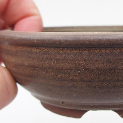 Ceramiczna miska bonsai 10 x 10 x 3,5 cm, kolor brązowy - 2