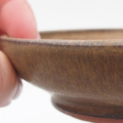Ceramiczna miska bonsai 11 x 11 x, 3 cm, kolor brązowy - 2