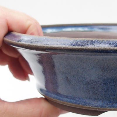 Ceramiczna miska bonsai 17 x 17 x 4,5 cm, kolor niebieski - 2