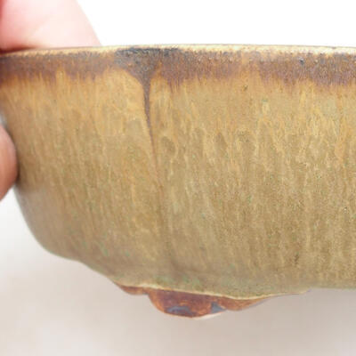 Ceramiczna miska bonsai 17,5 x 15 x 4,5 cm, kolor brązowy - 2