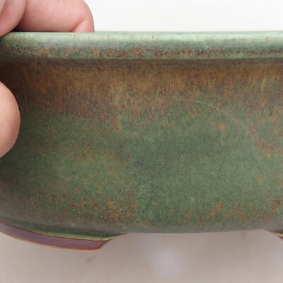 Ceramiczna miska bonsai 22 x 18 x 8 cm, kolor zielono-brązowy - 2