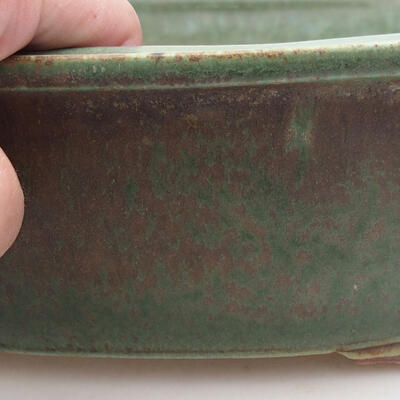 Ceramiczna miska bonsai 23,5 x 19,5 x 7,5 cm, kolor zielono-brązowy - 2