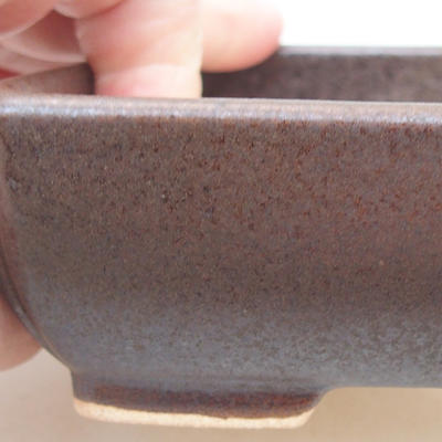 Ceramiczna miska bonsai 13 x 10 x 4 cm, kolor brązowy - 2