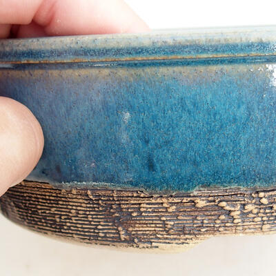 Ceramiczna miska bonsai 17 x 17 x 5,5 cm, kolor niebieski - 2