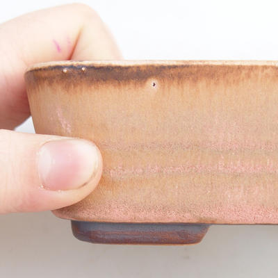 Ceramiczna miska bonsai 15 x 10 x 4,5 cm, kolor brązowo-różowy - 2. jakość - 2