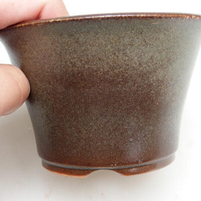 Ceramiczna miska bonsai 10,5 x 10,5 x 6,5 cm, kolor brązowy - 2