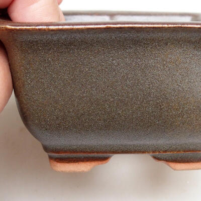 Ceramiczna miska bonsai 10 x 10 x 6 cm, kolor brązowy - 2