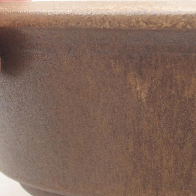 Ceramiczna miska bonsai 18 x 18 x 6 cm, kolor brązowy - 2