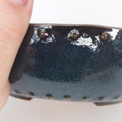 Ceramiczna miska bonsai 18 x 18 x 5 cm, kolor czarno-niebieski - 2. jakość - 2