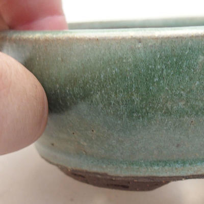 Ceramiczna miska bonsai 10 x 10 x 3,5 cm, kolor zielony - 2