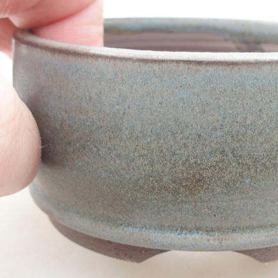 Ceramiczna miska bonsai 8 x 8 x 4 cm, kolor szary - 2