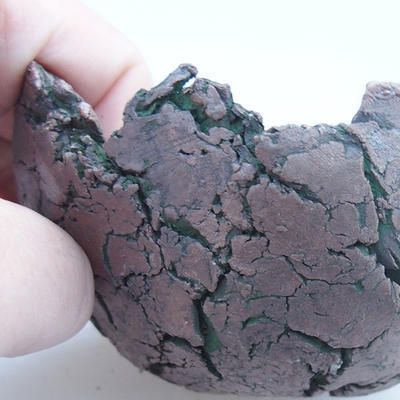 Ceramiczna skorupa 8 x 8 x 5,5 cm, kolor brązowo-zielony - 2
