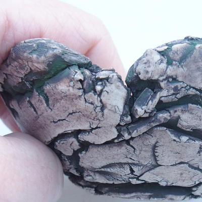 Ceramiczna skorupa 9 x 7,5 x 5 cm, kolor brązowo-zielony - 2