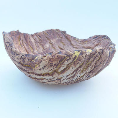 Ceramiczna skorupa 12 x 12 x 5 cm, kolor brązowo-żółty - 2