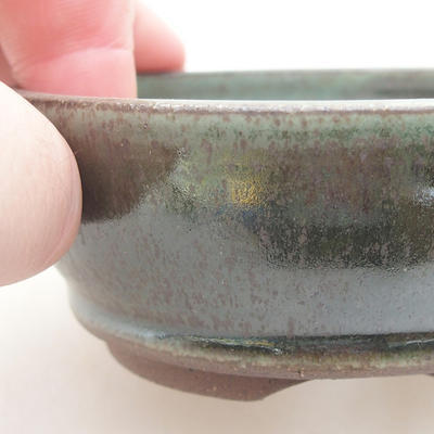 Ceramiczna miska bonsai 9 x 9 x 3,5 cm, kolor zielony - 2