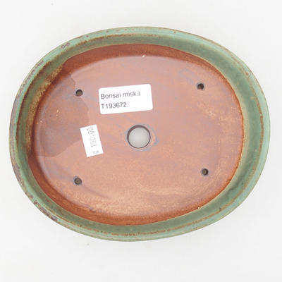 Ceramiczna miska bonsai 17 x 14,5 x 4 cm, kolor brązowo-zielony - 2