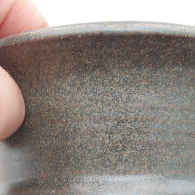 Ceramiczna miska bonsai 9 x 9 x 4,5 cm, kolor brązowo-niebieski - 2