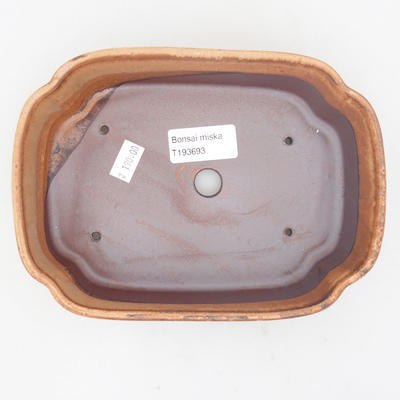 Ceramiczna miska bonsai 18,5 x 13,5 x 5 cm, kolor brązowo-różowy - 2