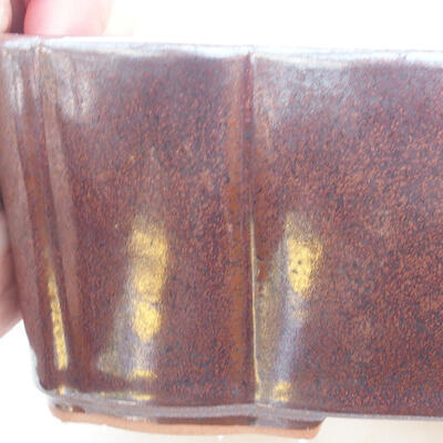Ceramiczna miska bonsai 20 x 16,5 x 6,5 cm, kolor brązowy - 2