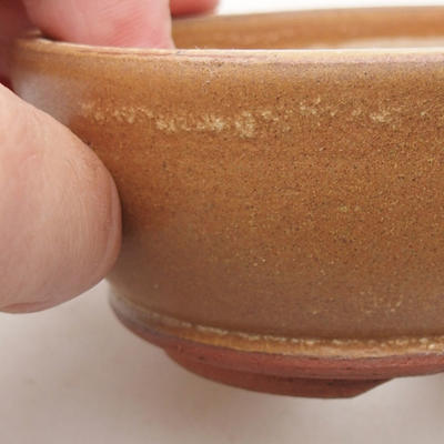 Ceramiczna miska bonsai 9,5 x 9,5 x 4 cm, kolor brązowy - 2