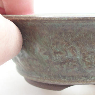 Ceramiczna miska bonsai 11 x 11 x 4 cm, kolor zielony - 2