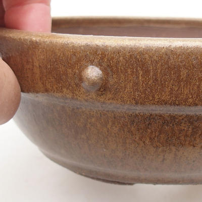 Ceramiczna miska bonsai 15,5 x 15,5 x 5,5 cm, kolor brązowy - 2
