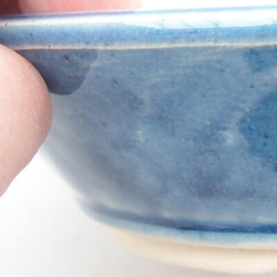 Ceramiczna miska bonsai 15 x 15 x 4,5 cm, kolor niebieski - 2
