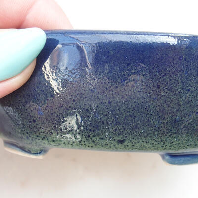 Ceramiczna miska bonsai 9,5 x 8 x 3,5 cm, kolor niebiesko-zielony - 2