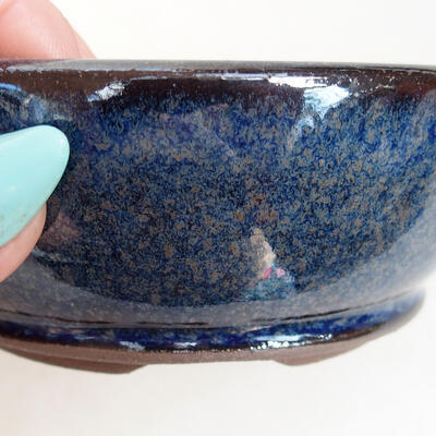 Ceramiczna miska bonsai 10,5 x 10,5 x 4 cm, kolor niebieski - 2