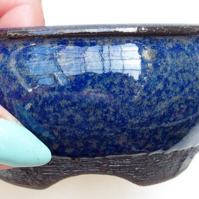 Ceramiczna miska bonsai 10 x 10 x 5 cm, kolor niebieski - 2