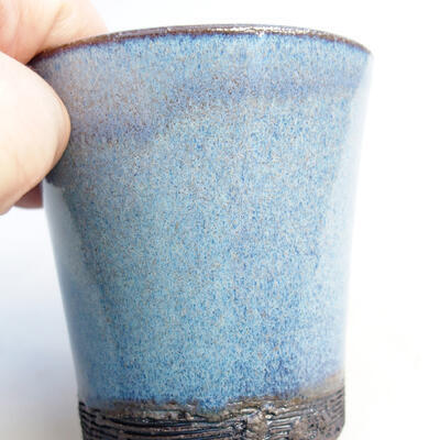 Ceramiczna miska bonsai 7,5 x 7,5 x 8 cm, kolor niebieski - 2