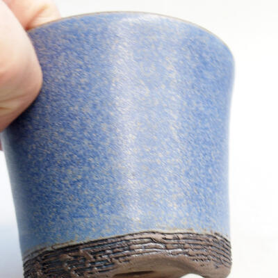 Ceramiczna miska bonsai 7,5 x 7,5 x 6,5 cm, kolor niebieski - 2