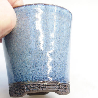 Ceramiczna miska bonsai 7 x 7 x 7,5 cm, kolor niebieski - 2
