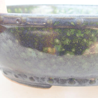 Ceramiczna miska bonsai 17,5 x 17,5 x 5 cm, kolor zielony - 2